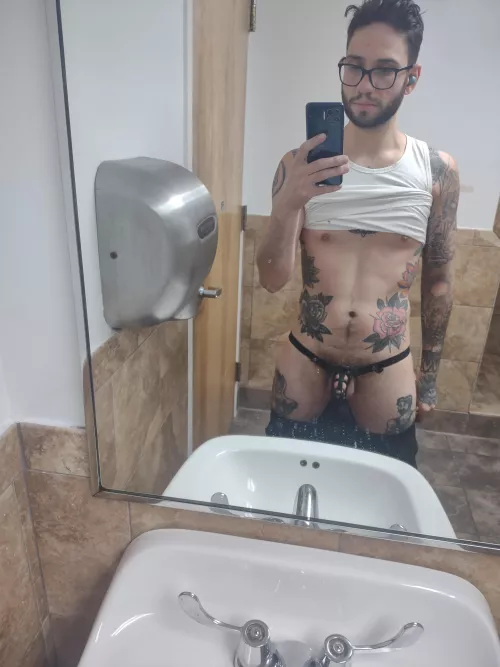 Feeling horny and locked at my gym today had to do a cage check. 