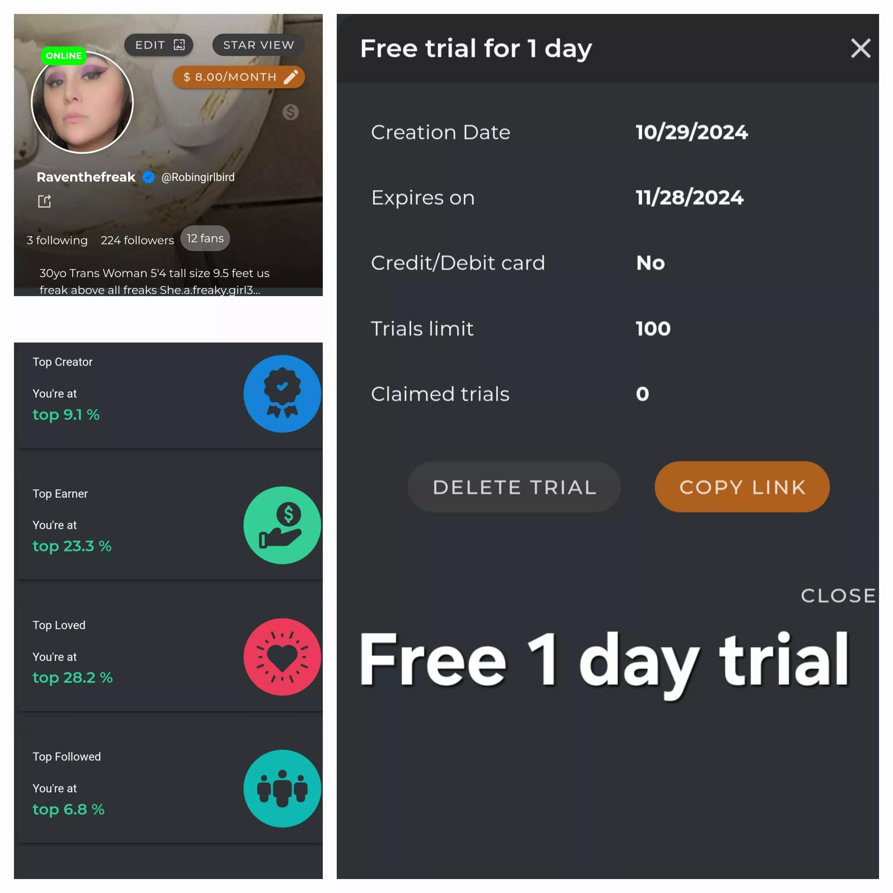 FREE 1 DAY TRIAL LINK IN COMMENTS 100 SPOTS!
