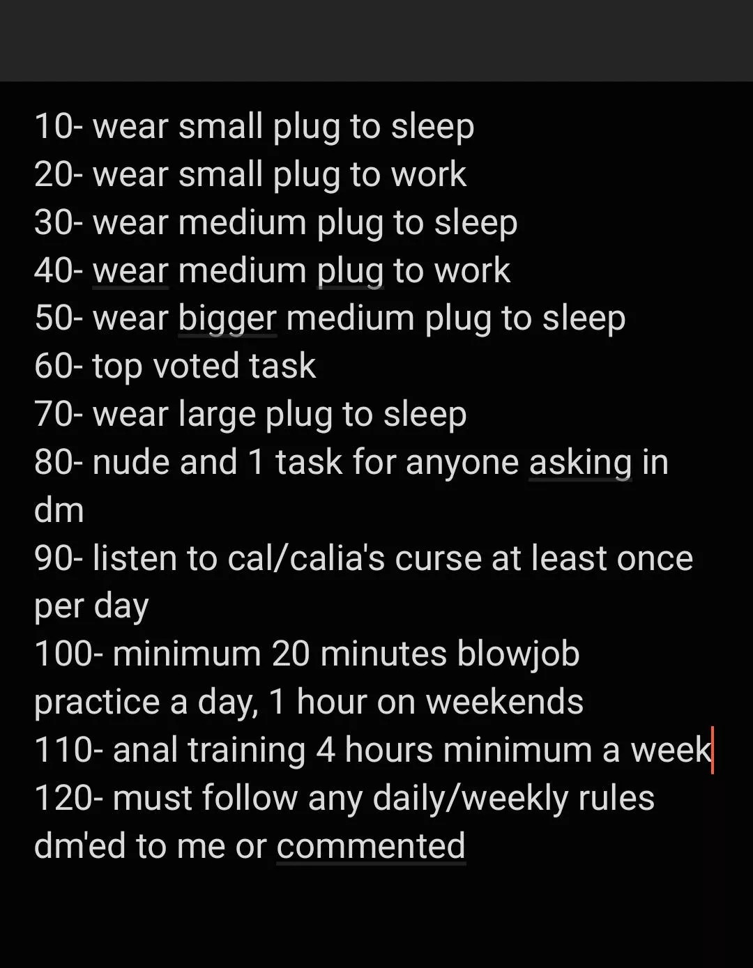 I'm following each task for the number of days equal to the total upvote on this post