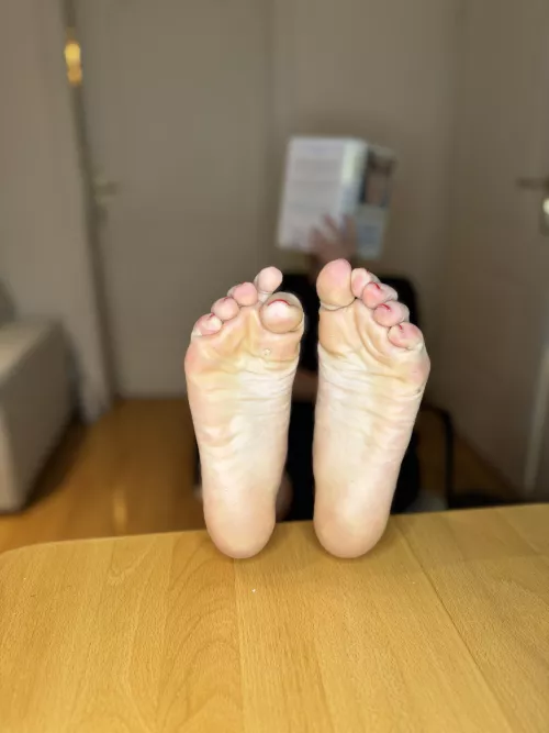 Just kicked off my shoes after a long day... guess who gets to worship these tired, bare feet? 👣🔥