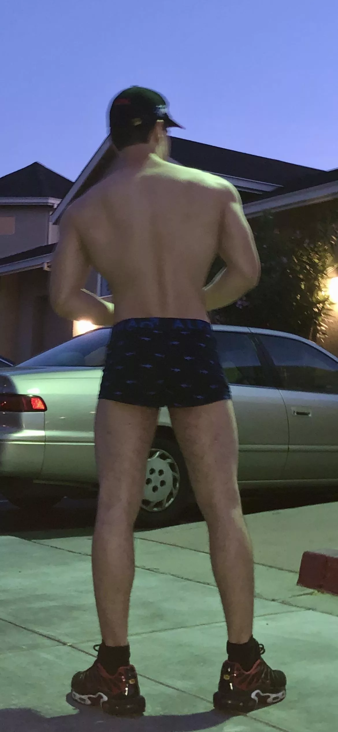 Love being out in my undies in the neighborhood 😈😁😁
