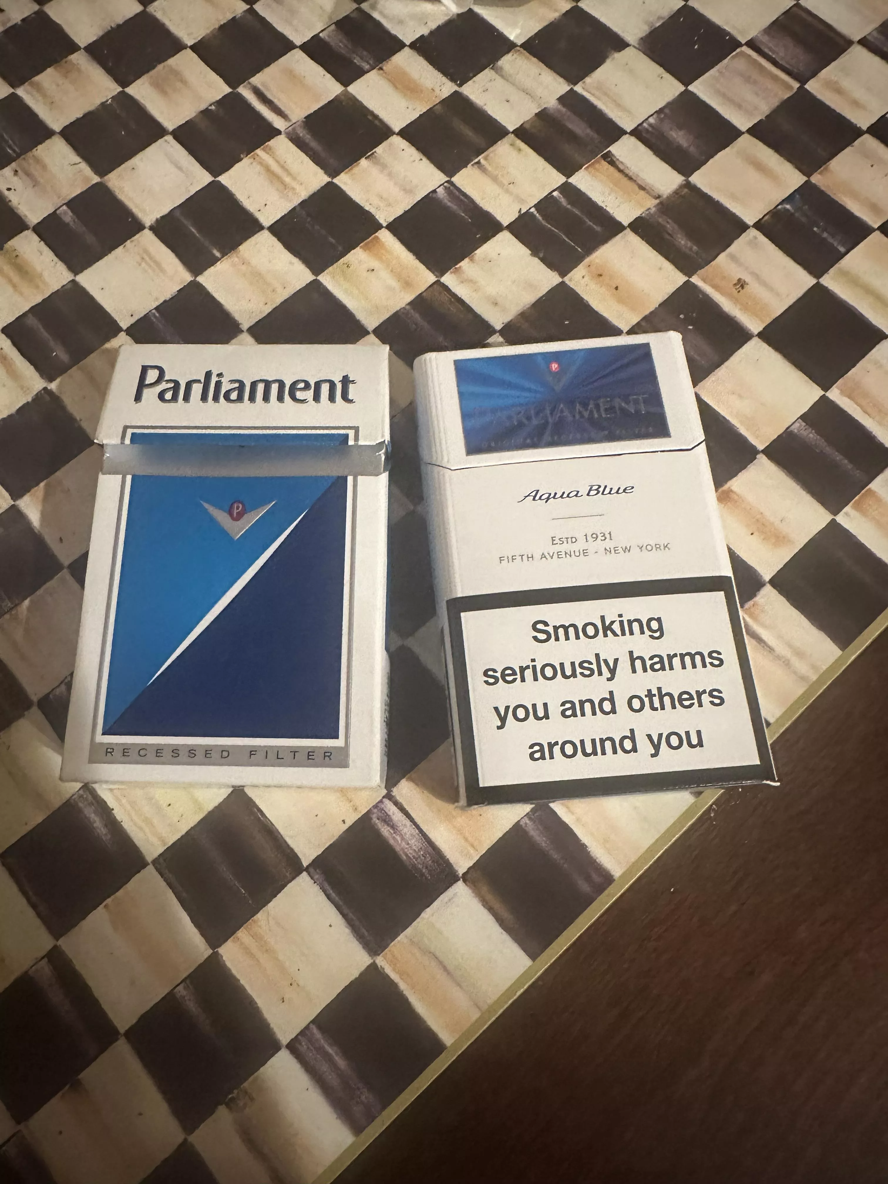 Parliament lights vs aqua blue?