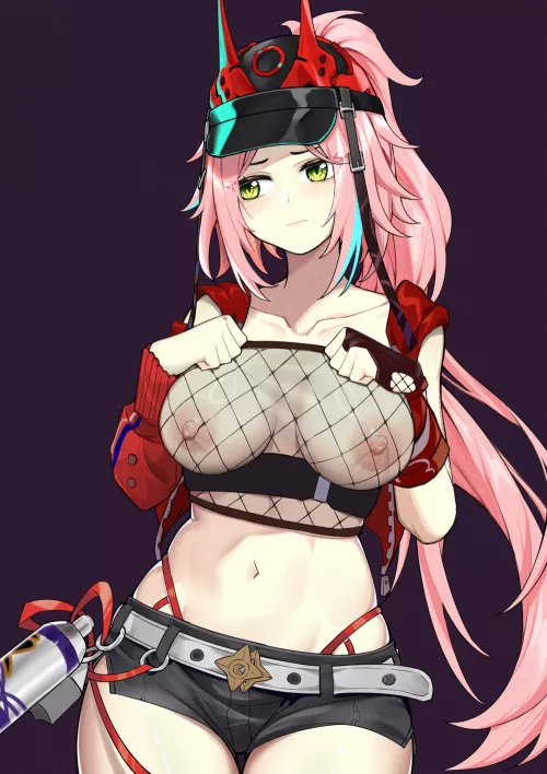 Rappa's see-through fishnet top