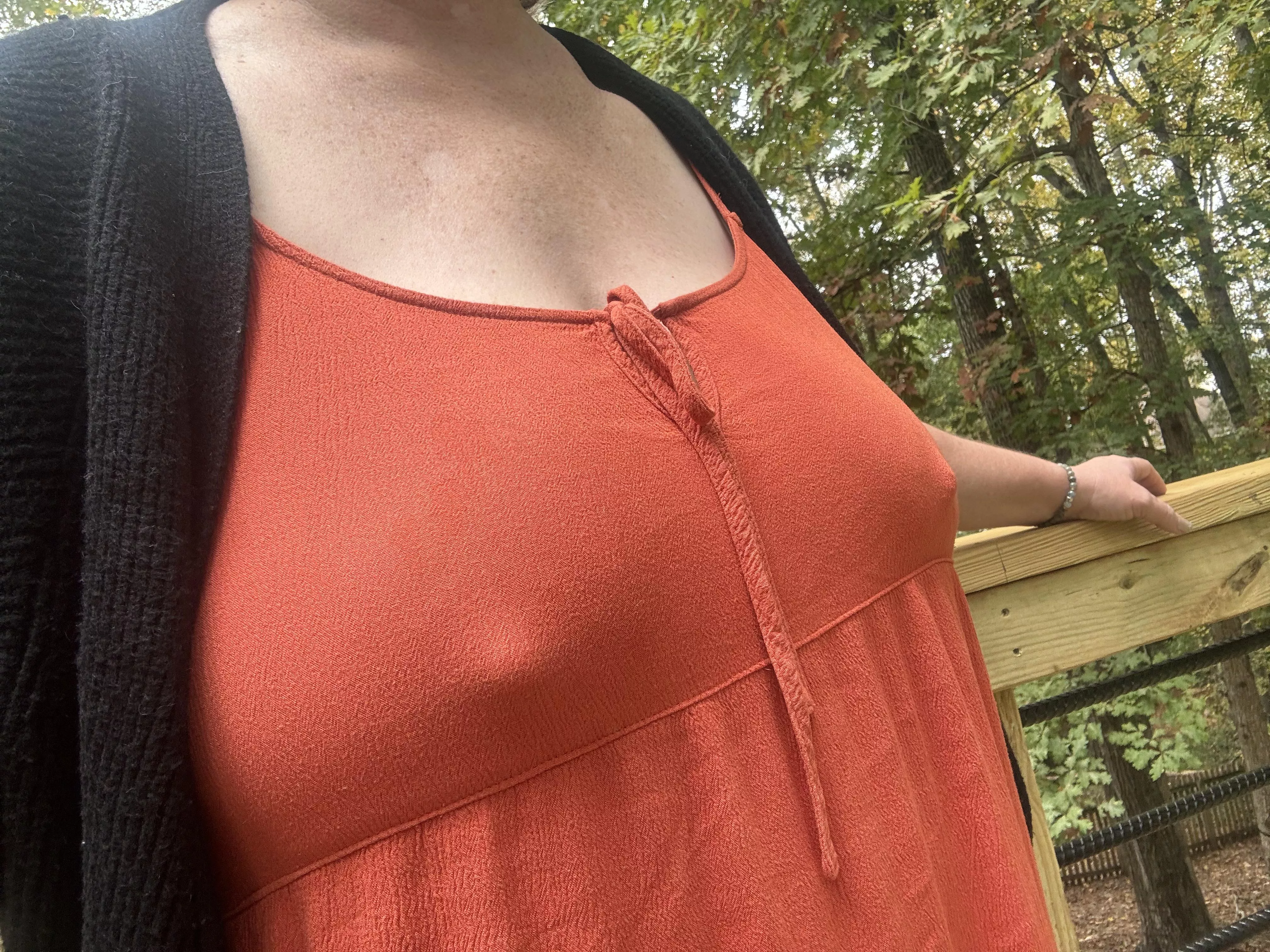 Seasonal outfit good for her pumpkins