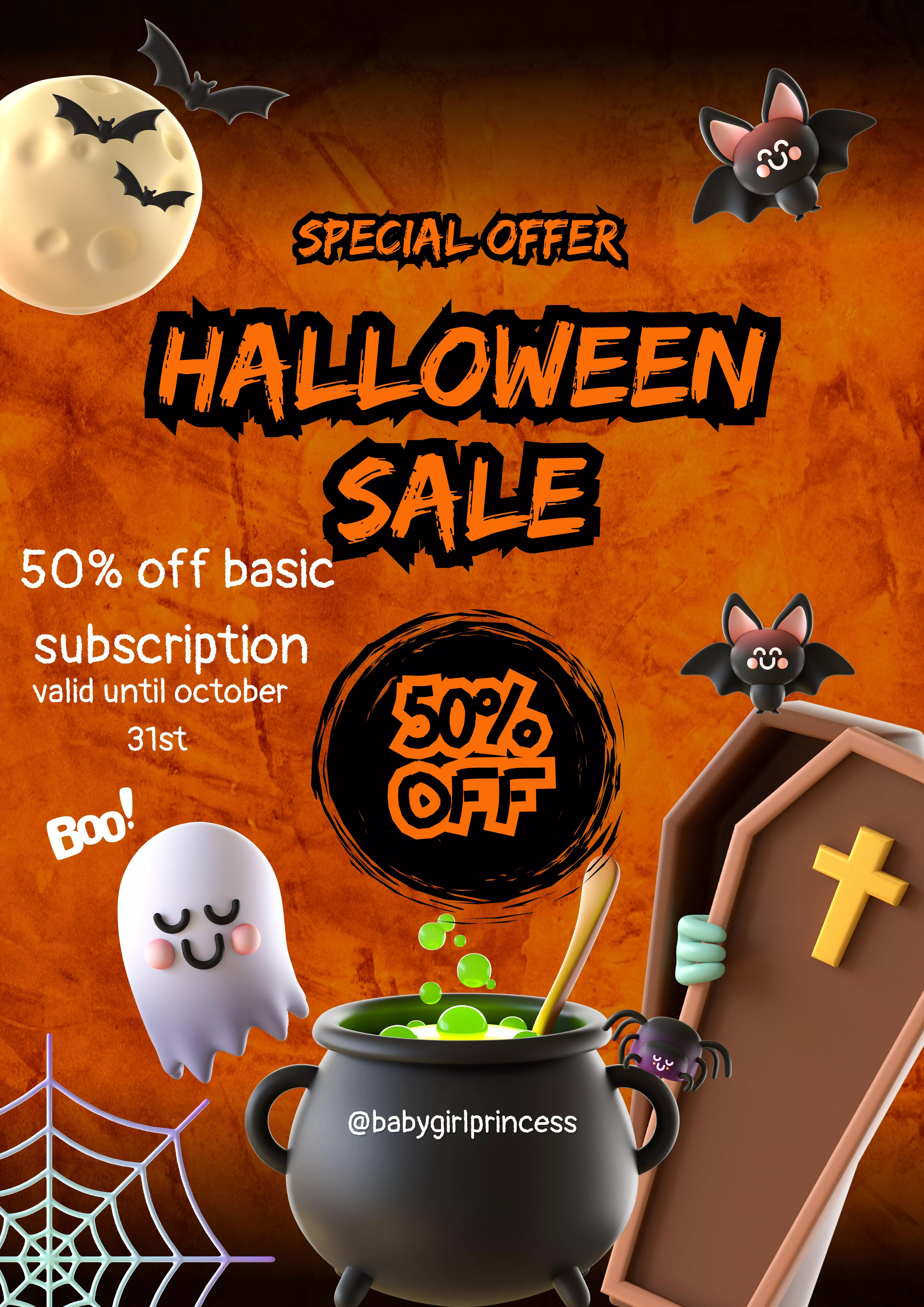 Treats only no tricks 50% off until 31st October
