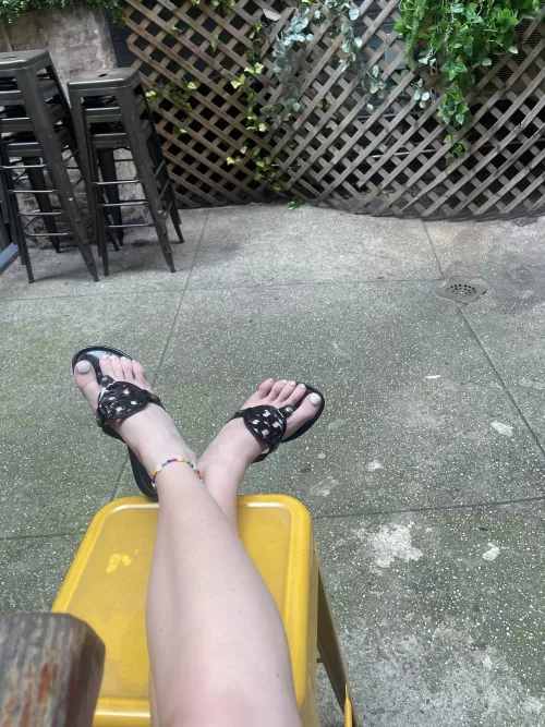 Wearing my TBs and anklet to the bar by my apartment