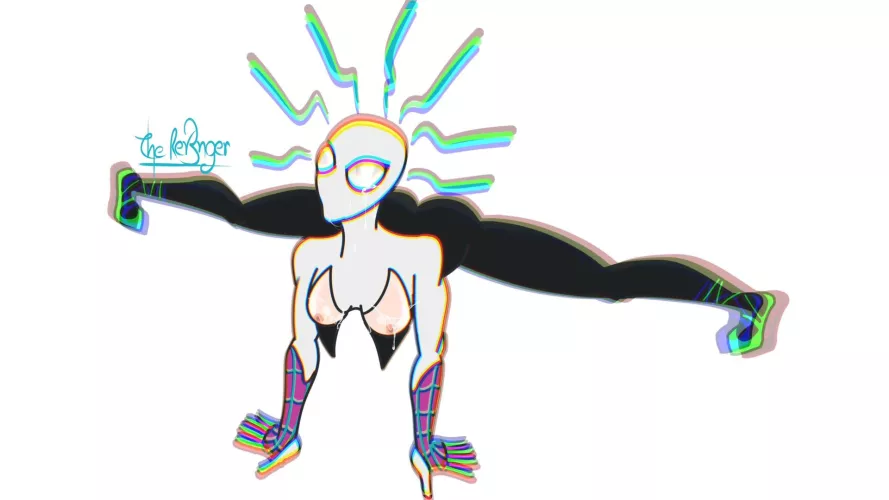 1st digital illustration: Spider-Gwen stretching after a long fight (The_Rev3nger)