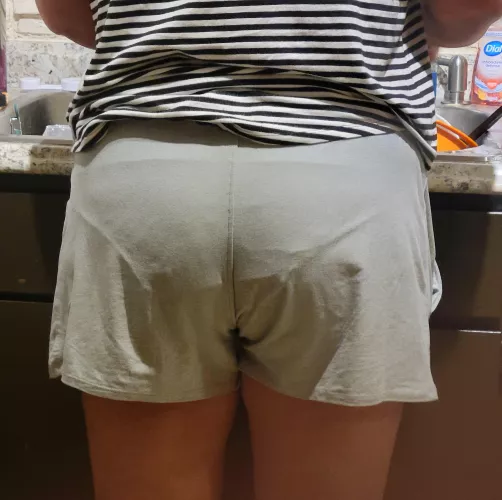 Comfy shorts while washing the dishes