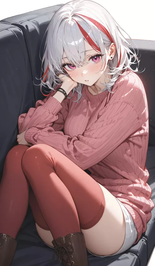 Curled up on the Couch