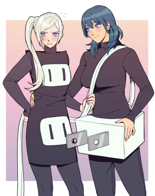 Edelgard & Byleth ready for Halloween (radio star killer) [Fire Emblem]