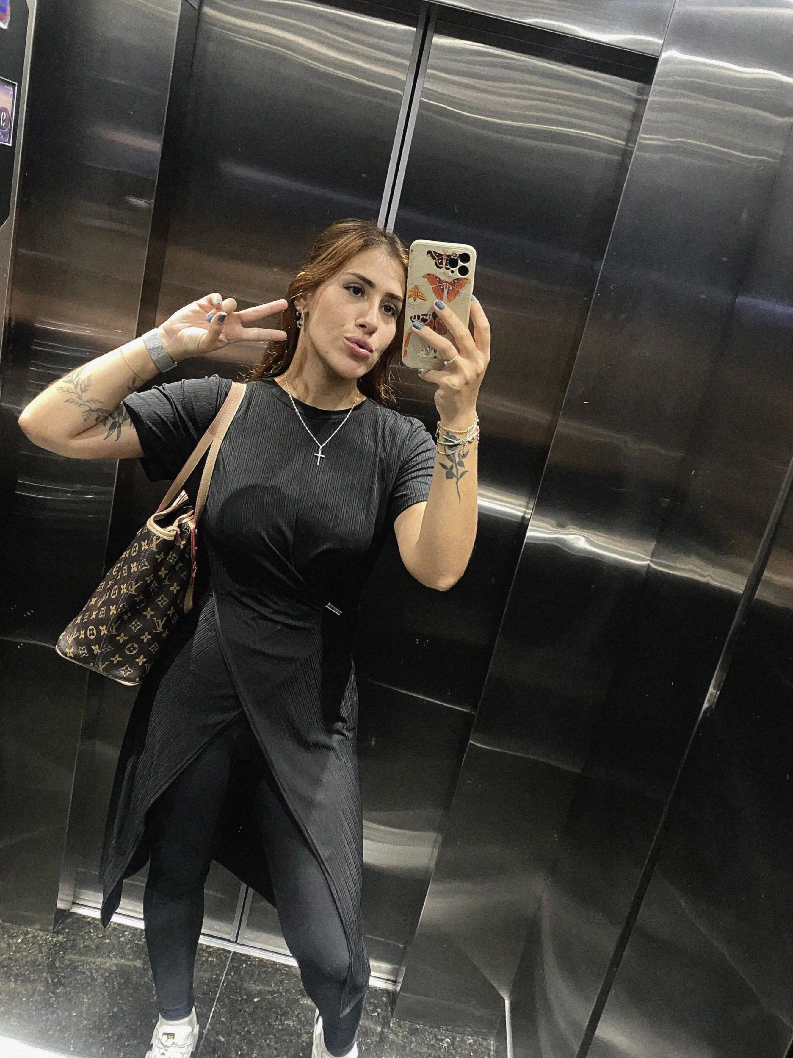 Elevator vibes and peace signs