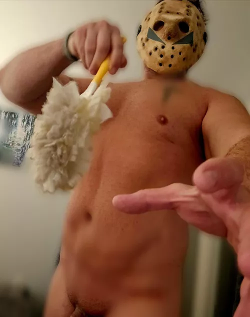 Even Jason cleans on the off days 🎃🤣