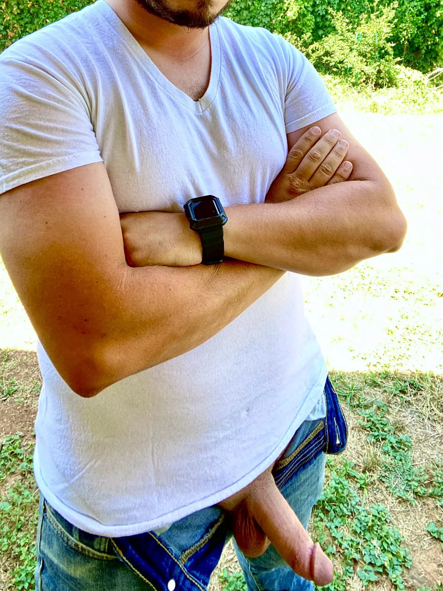 Got hot working in the yard