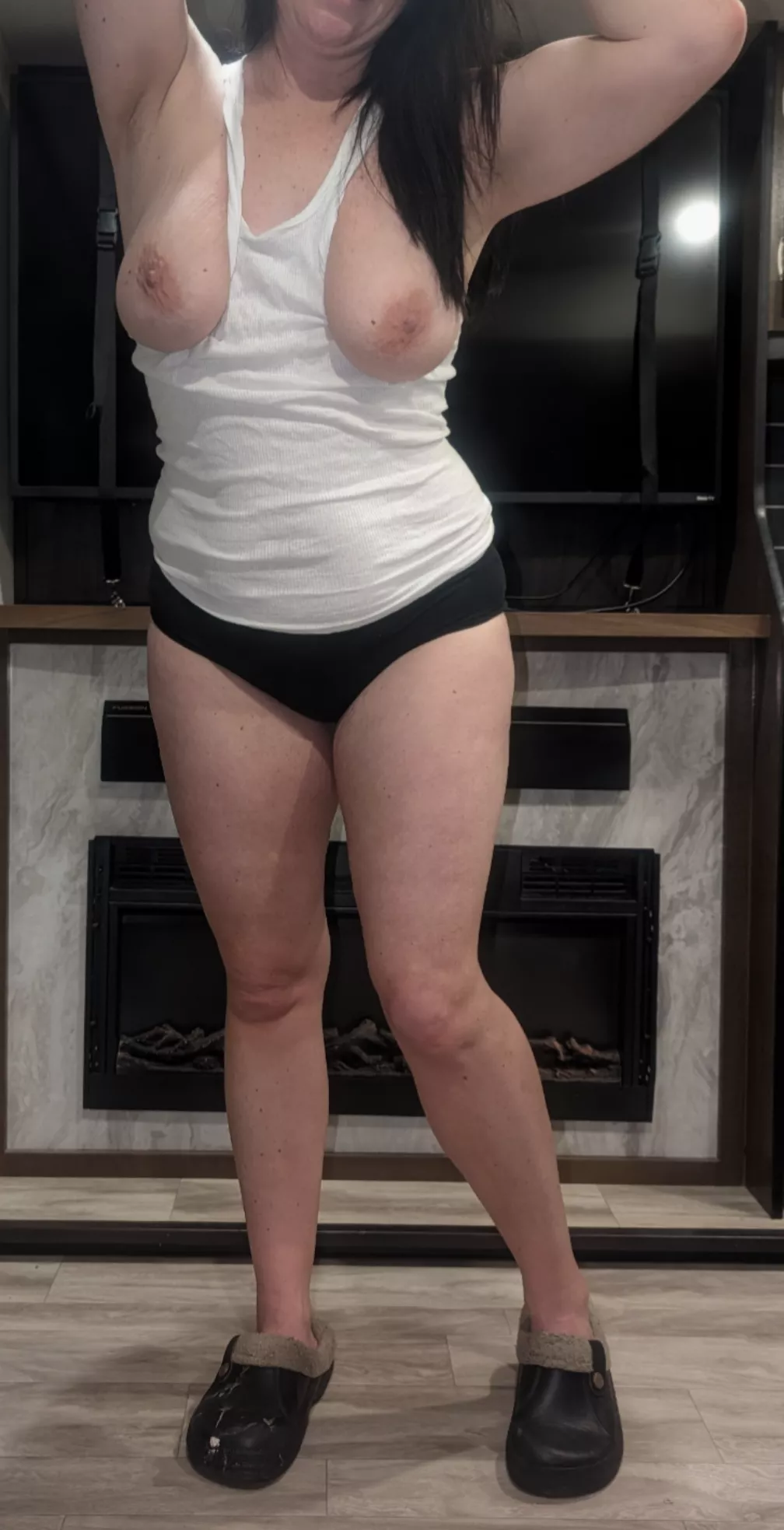 Hubby thinks I look hot with his friends cum dripping out of me 