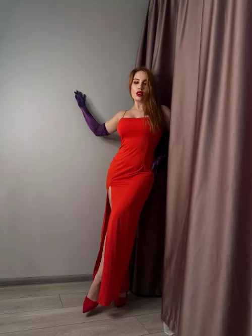 I look like your dream in a red dress