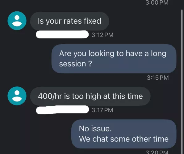 I raise my rate when I get annoyed too often.