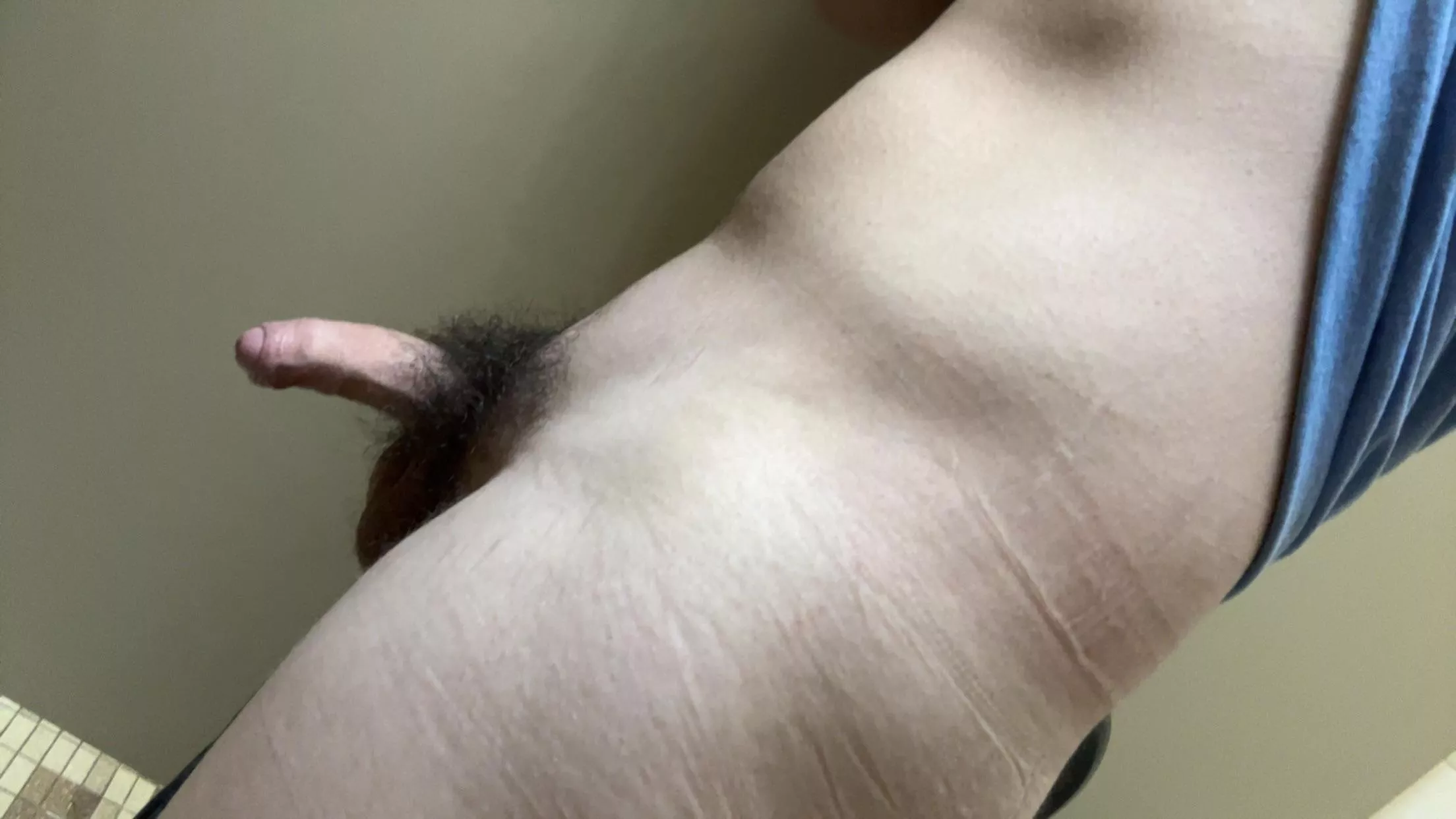 Limp semi hard cock