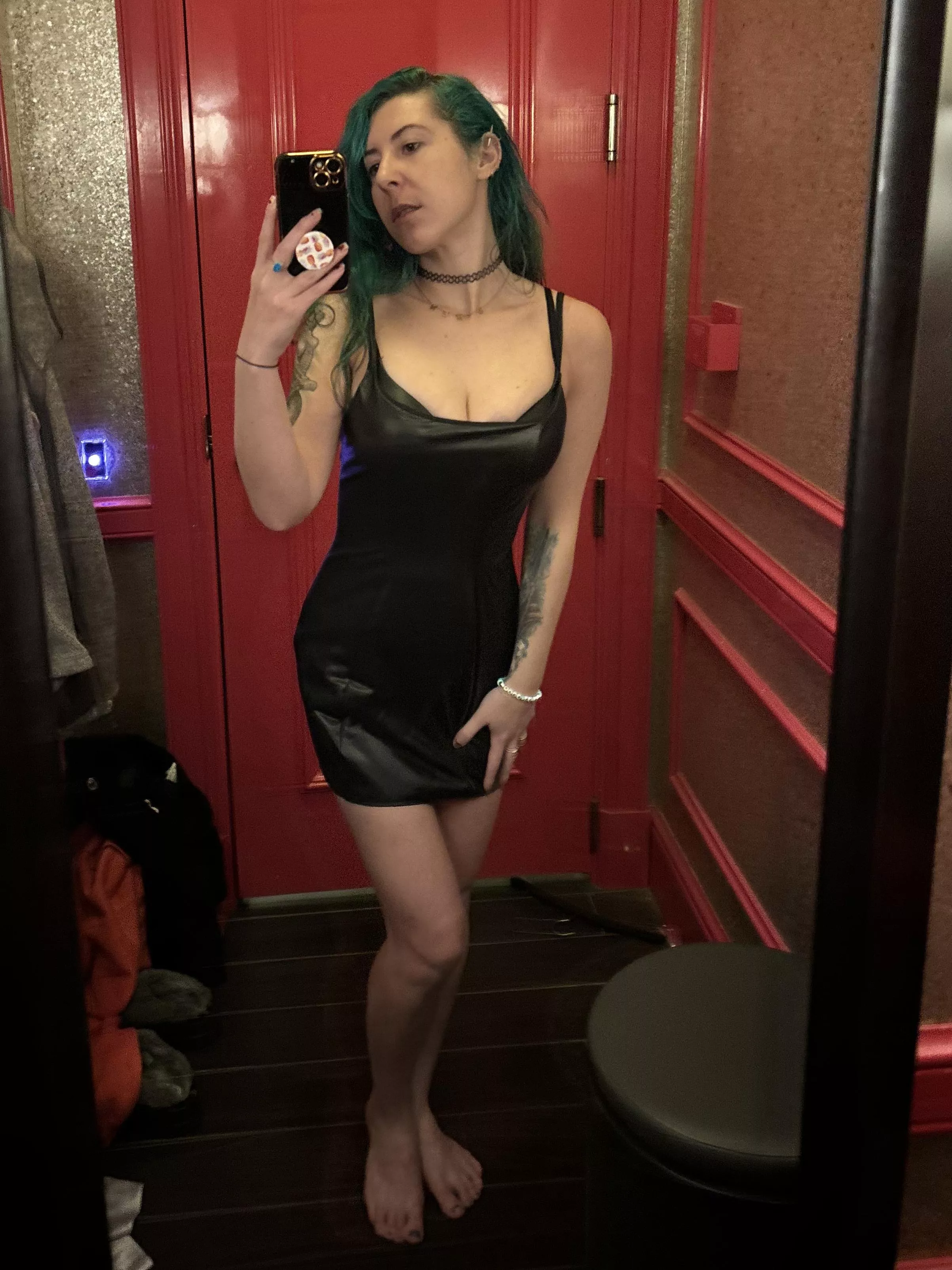 Little black leather dress