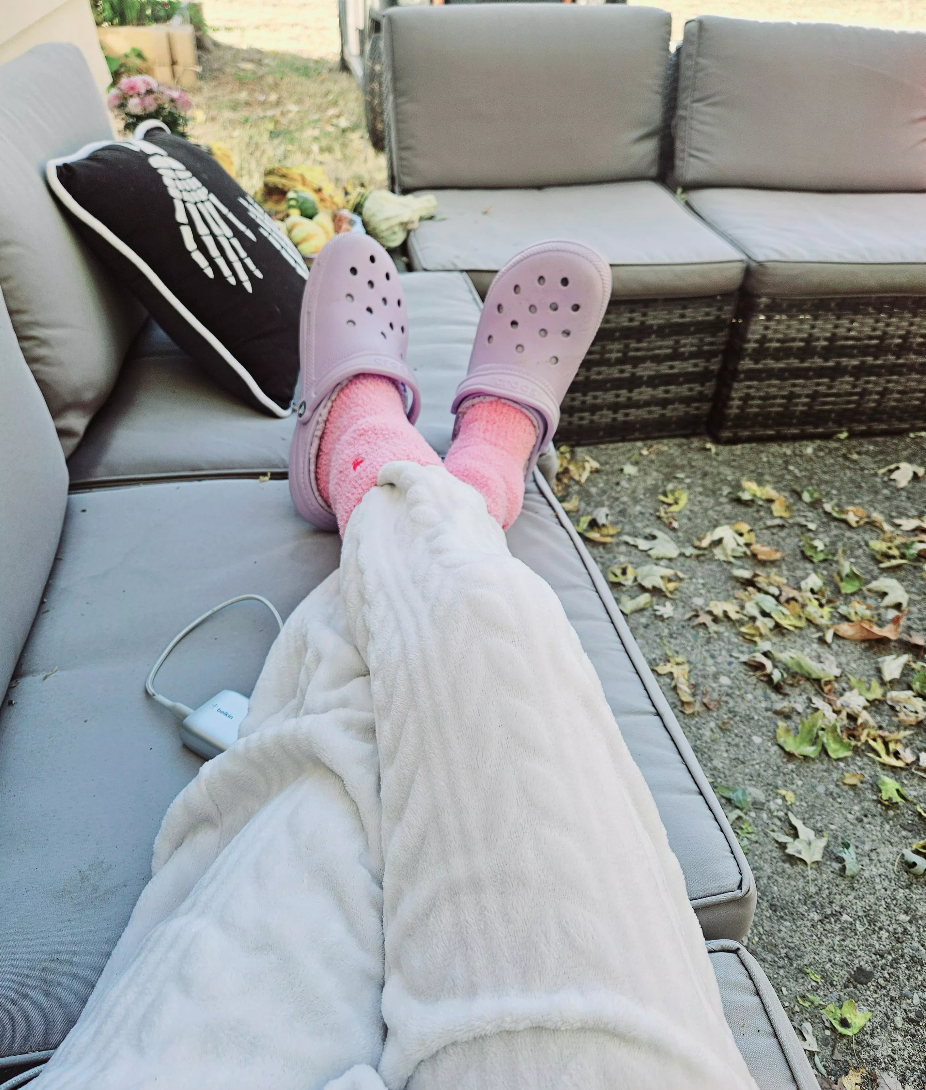 Lounging all cozy outside this morning