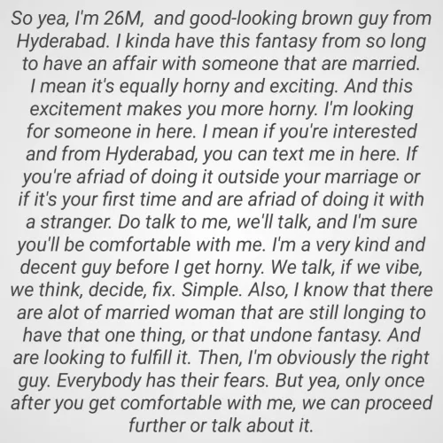 [m]26 looking for women and couples in hyderabad