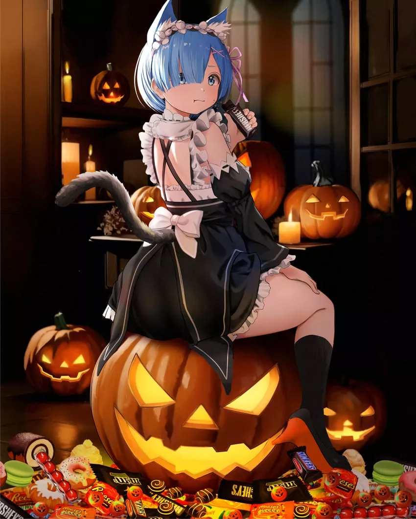 Neko Halloween Rem [Re:Zero]