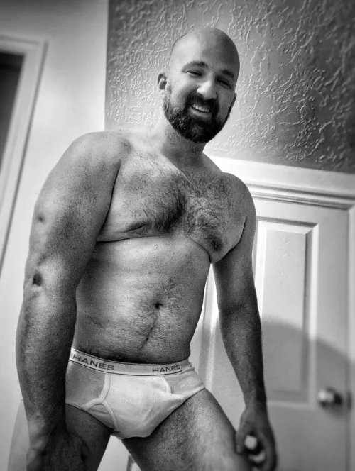 Old school (Whitey Tighty’s? Hanes his way 💪 🐻)