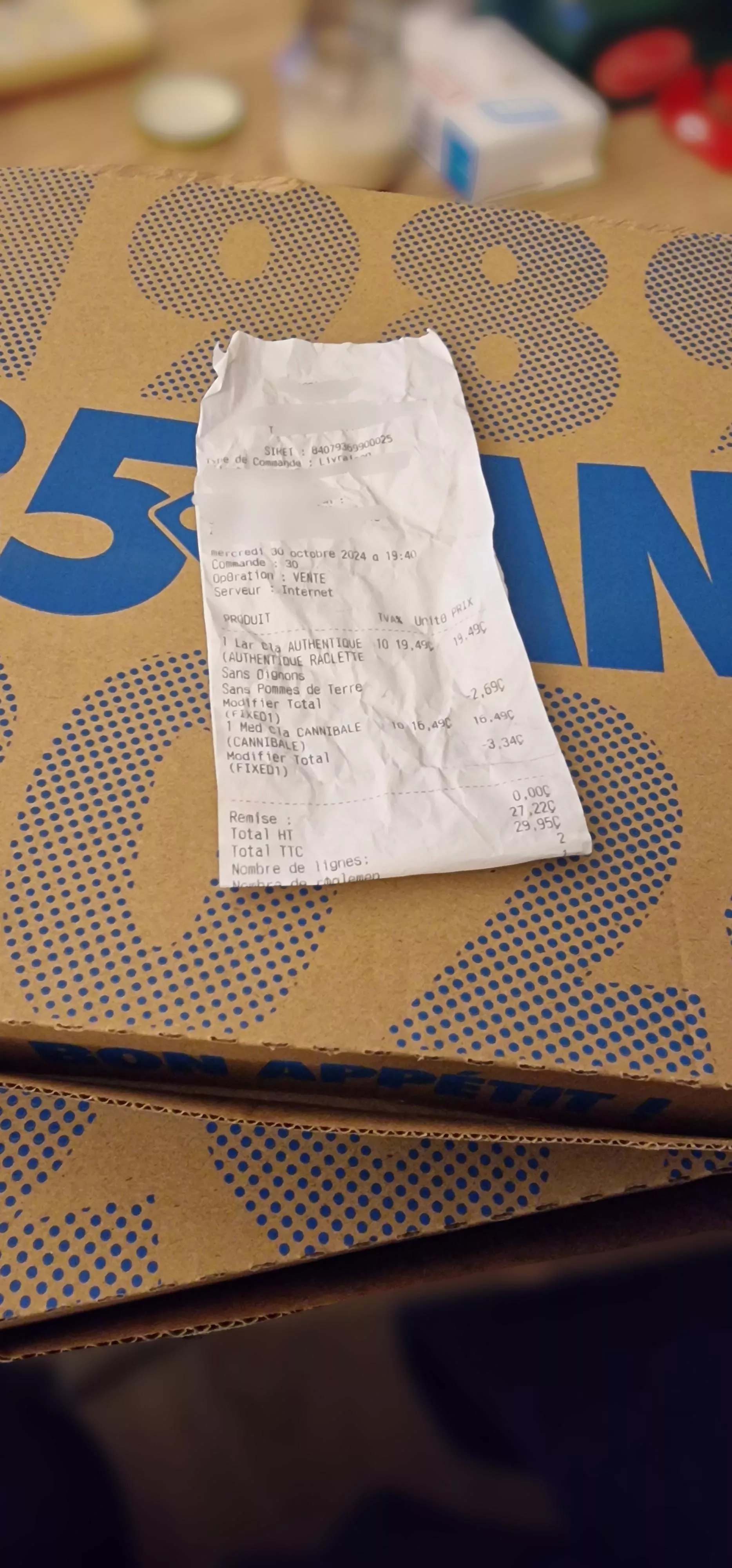 Reimburse our pizzas ! 29,95€ 🍕