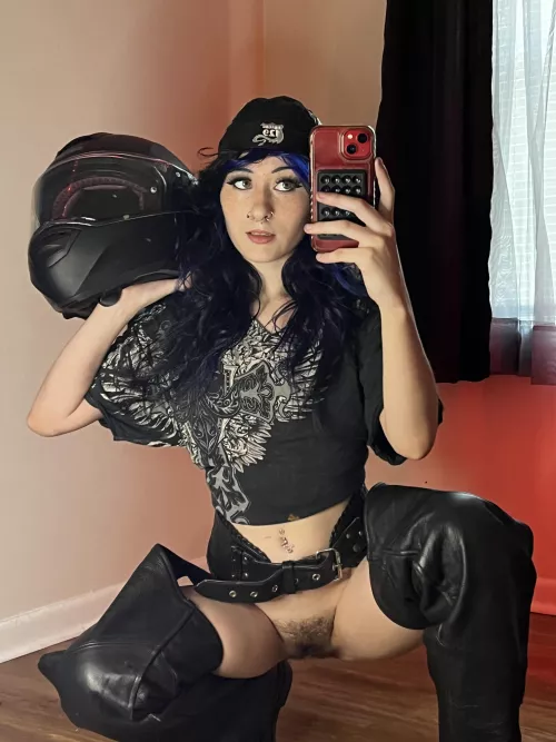 riding my bike, or riding your face w my hairy pussy? 