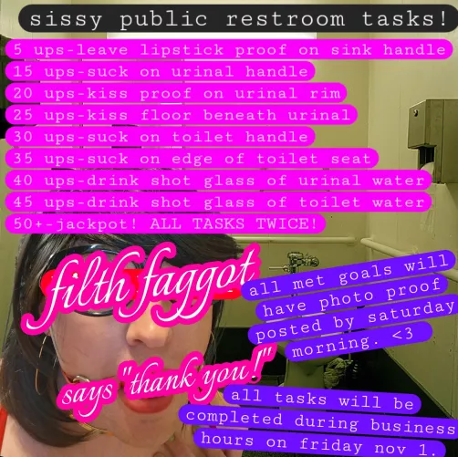 sissy public restroom humiliation (upvote tasks!)
