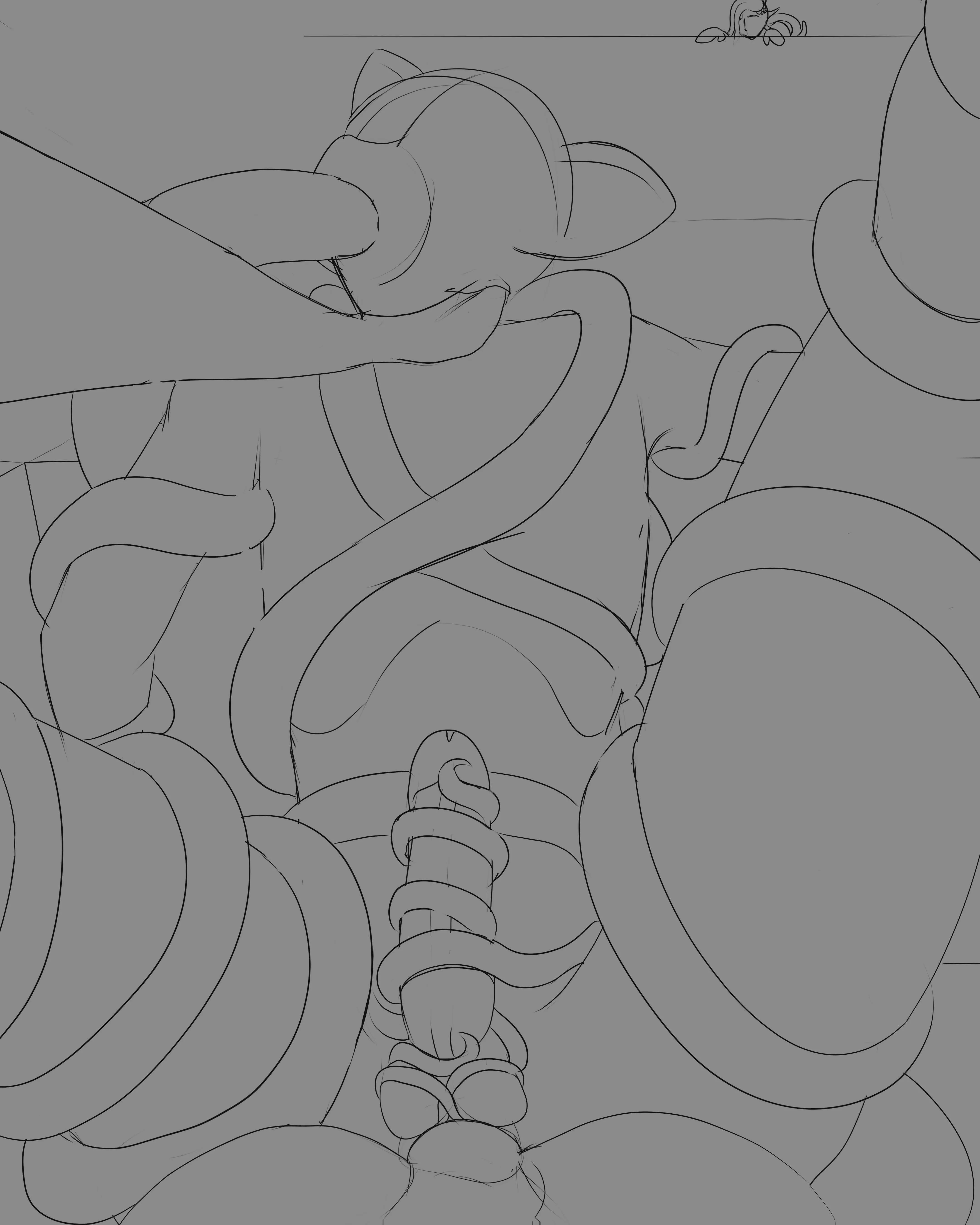 Sketch: Constricted and Filled Femboy (GwendolynVrisala) 