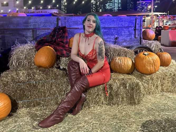 Thigh highs and red tights