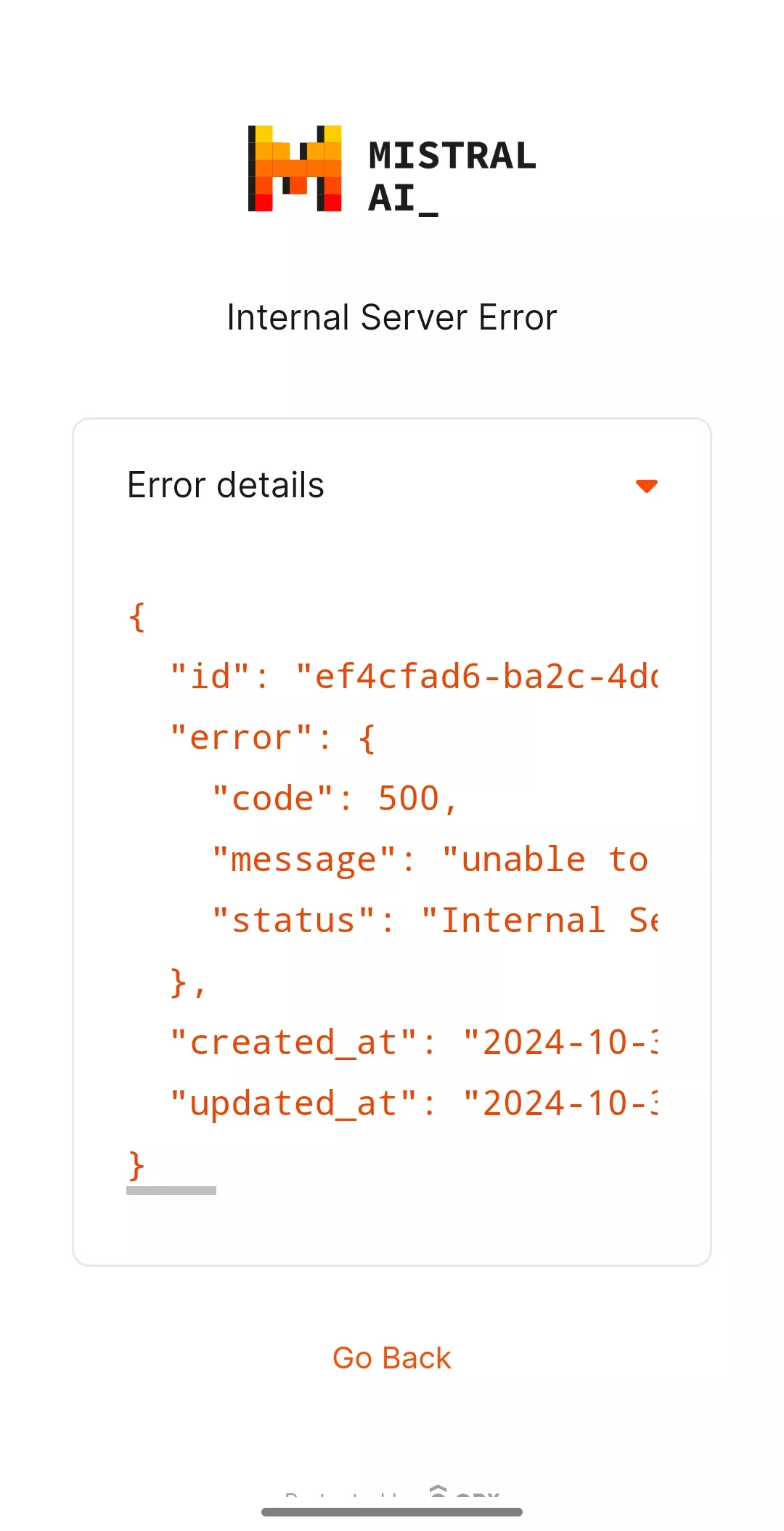 This happened in the middle of chatting(Mistral ai)