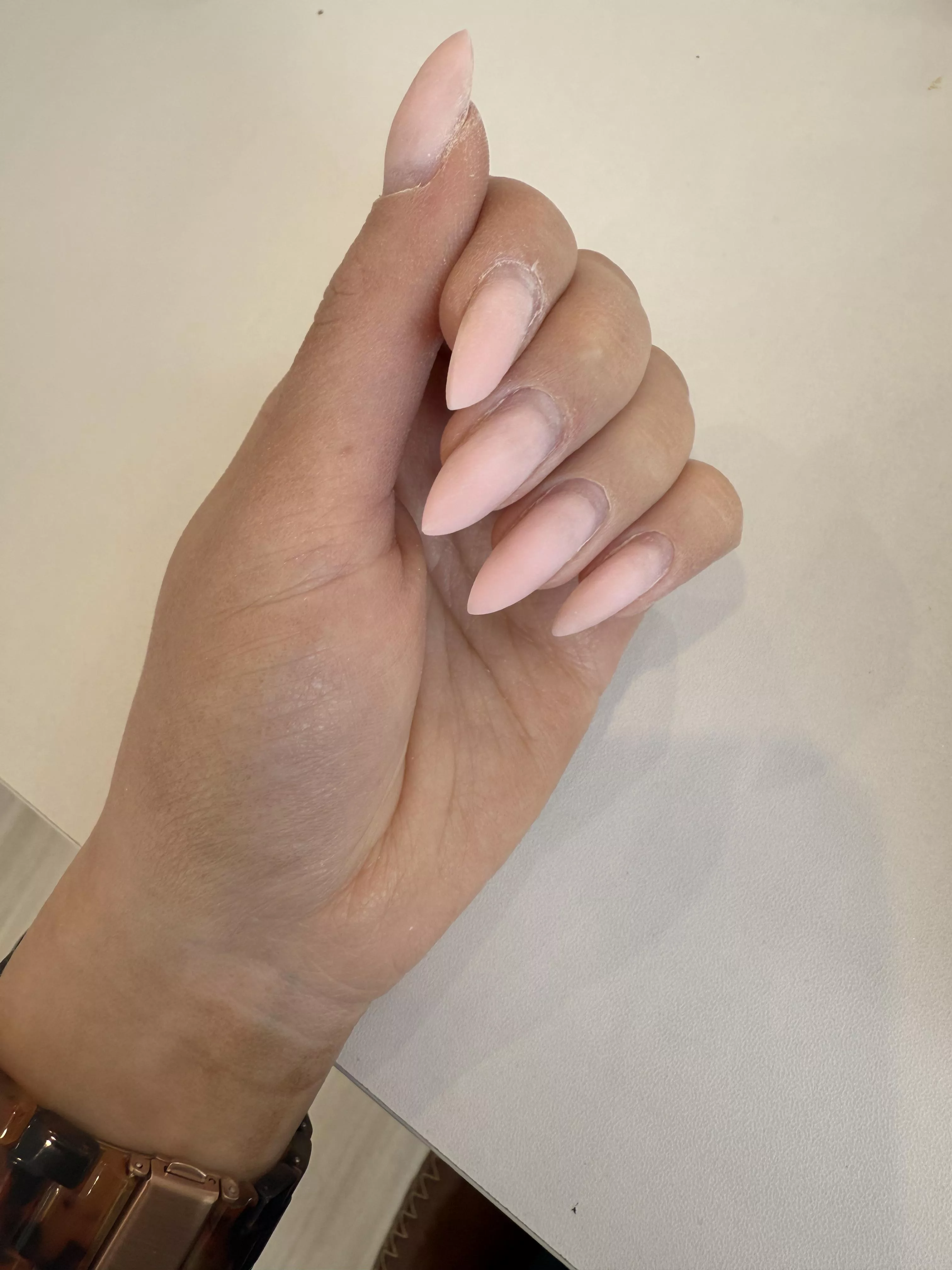 Half way through my new set appointment 👀 OF gets to see the finished set first 😈 do you like the shape?