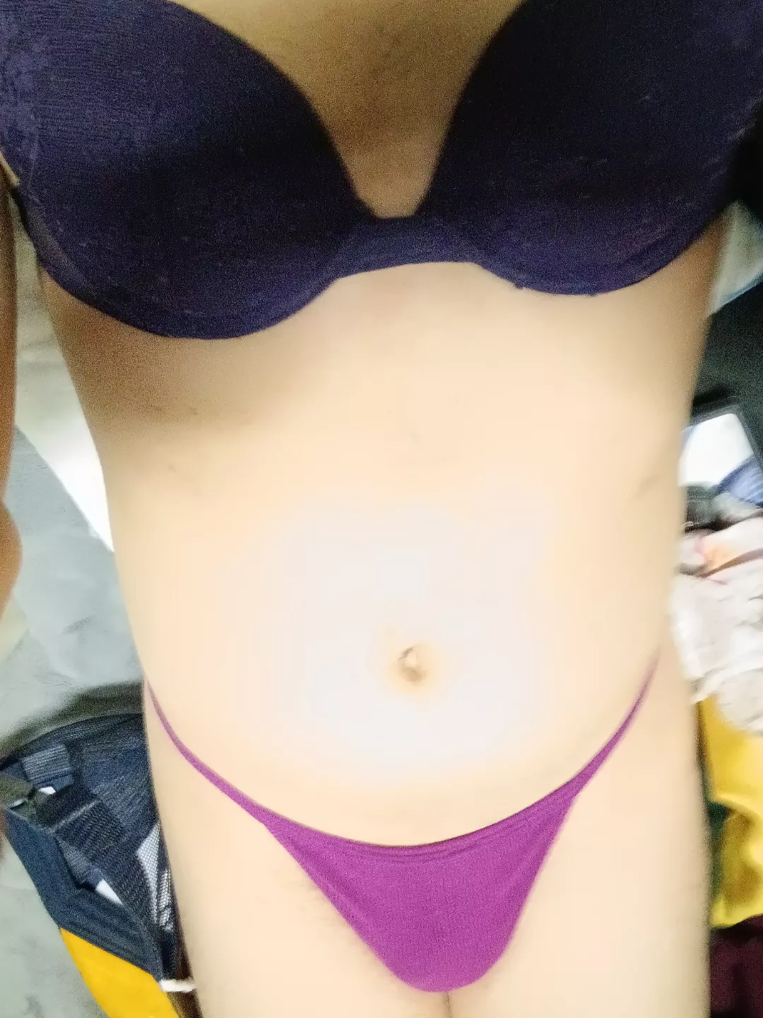 Purple bra, VS pink v string 