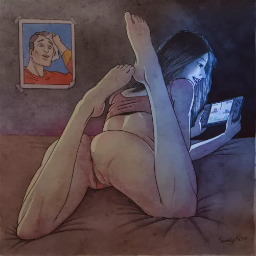 Cute enthusiastic gamer 😏