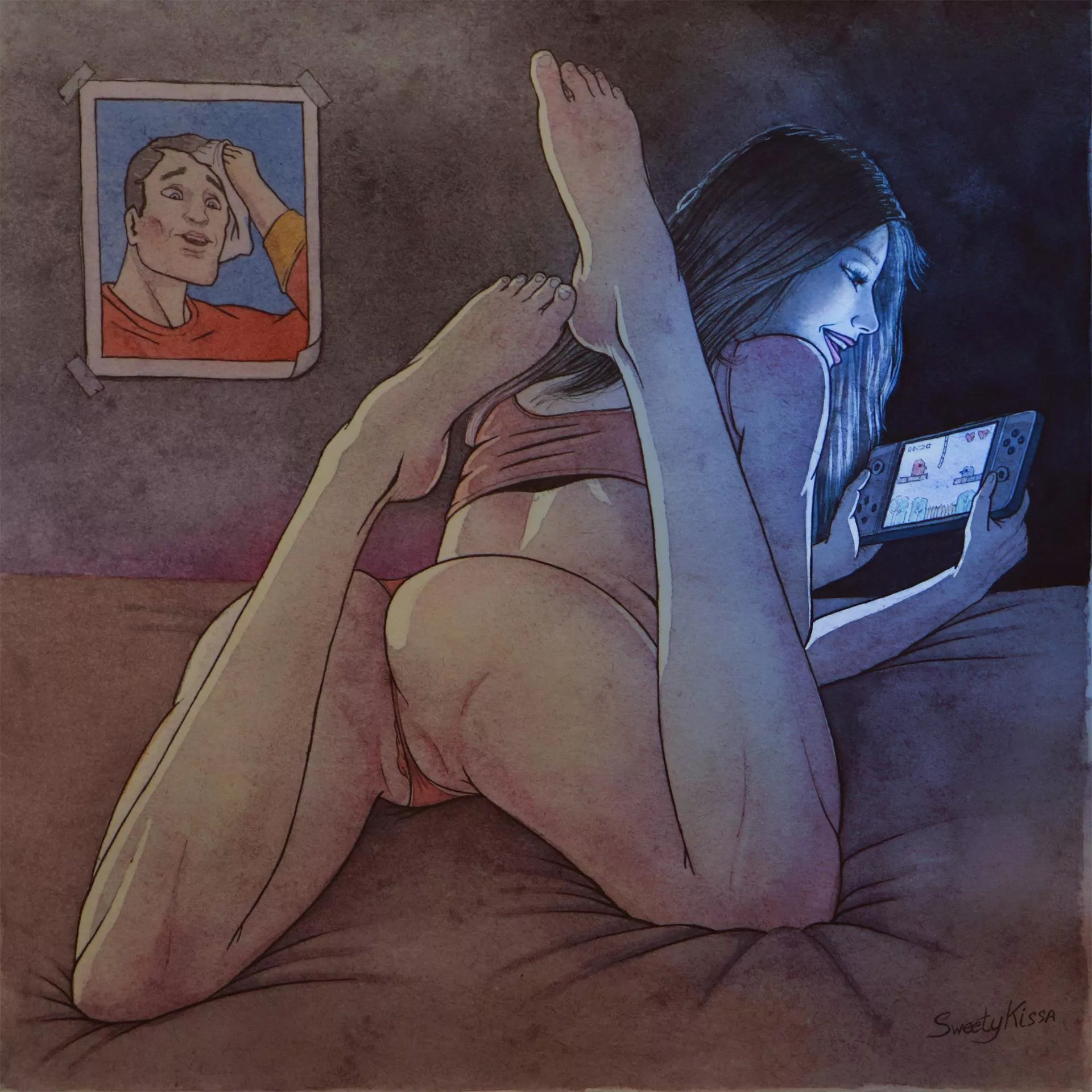 Cute enthusiastic gamer 😏