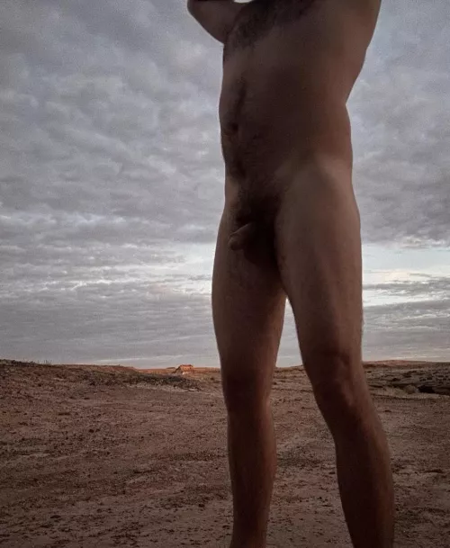 On a naked desert hike