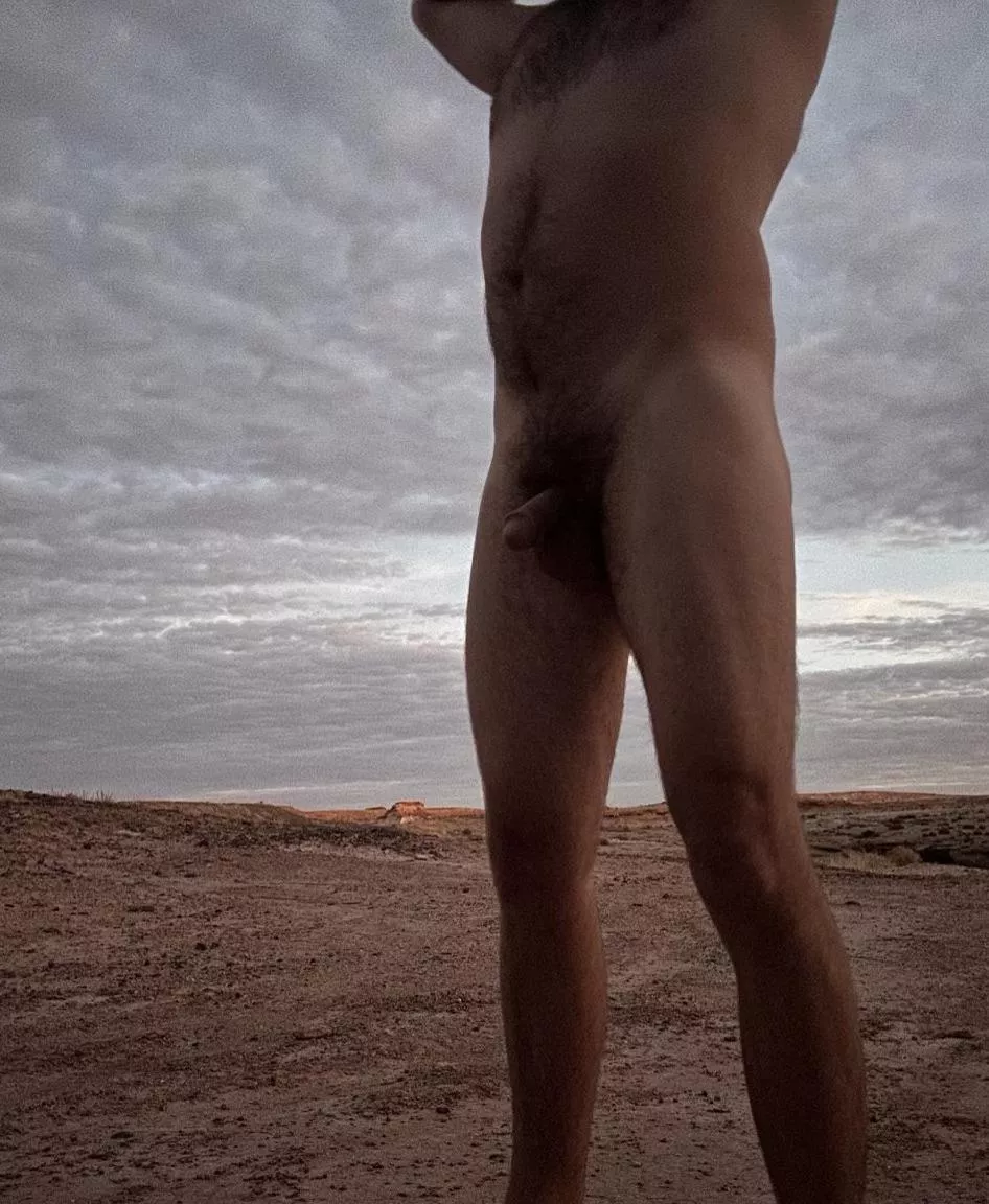 On a naked desert hike