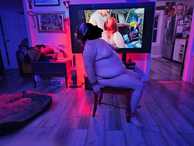 Wife tied to princess chair