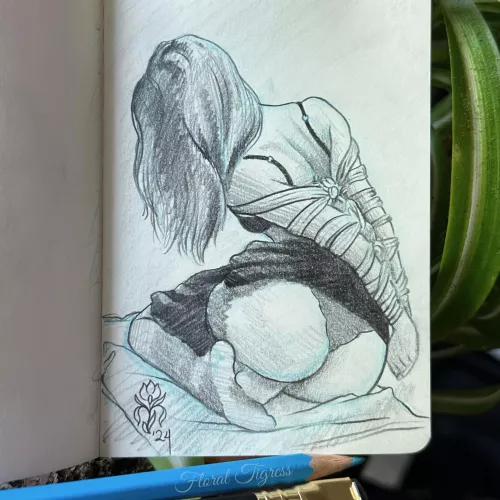 A Quick Shibari Sketch, by me