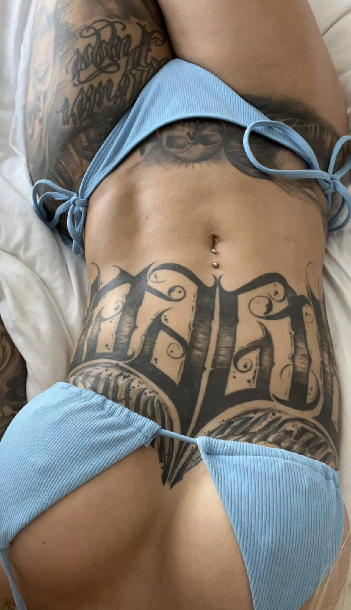 All you need is a blue bikini to lighten up your day