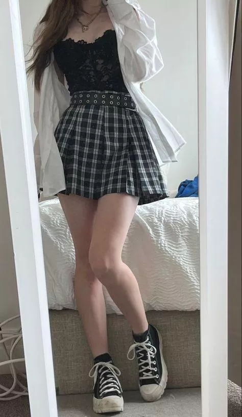 Do my converse look cute in my goth outfit?
