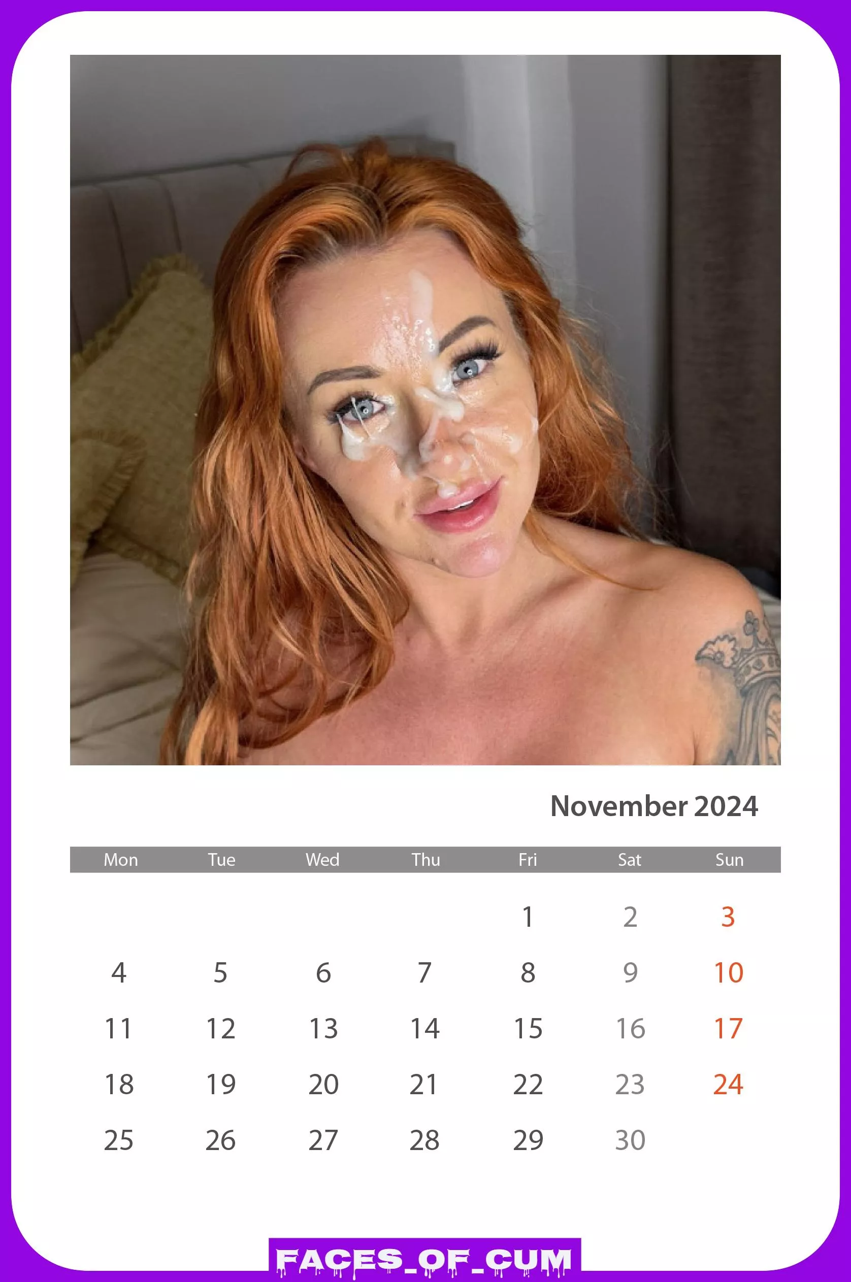 Faces of Cum - November 2024 Calendar