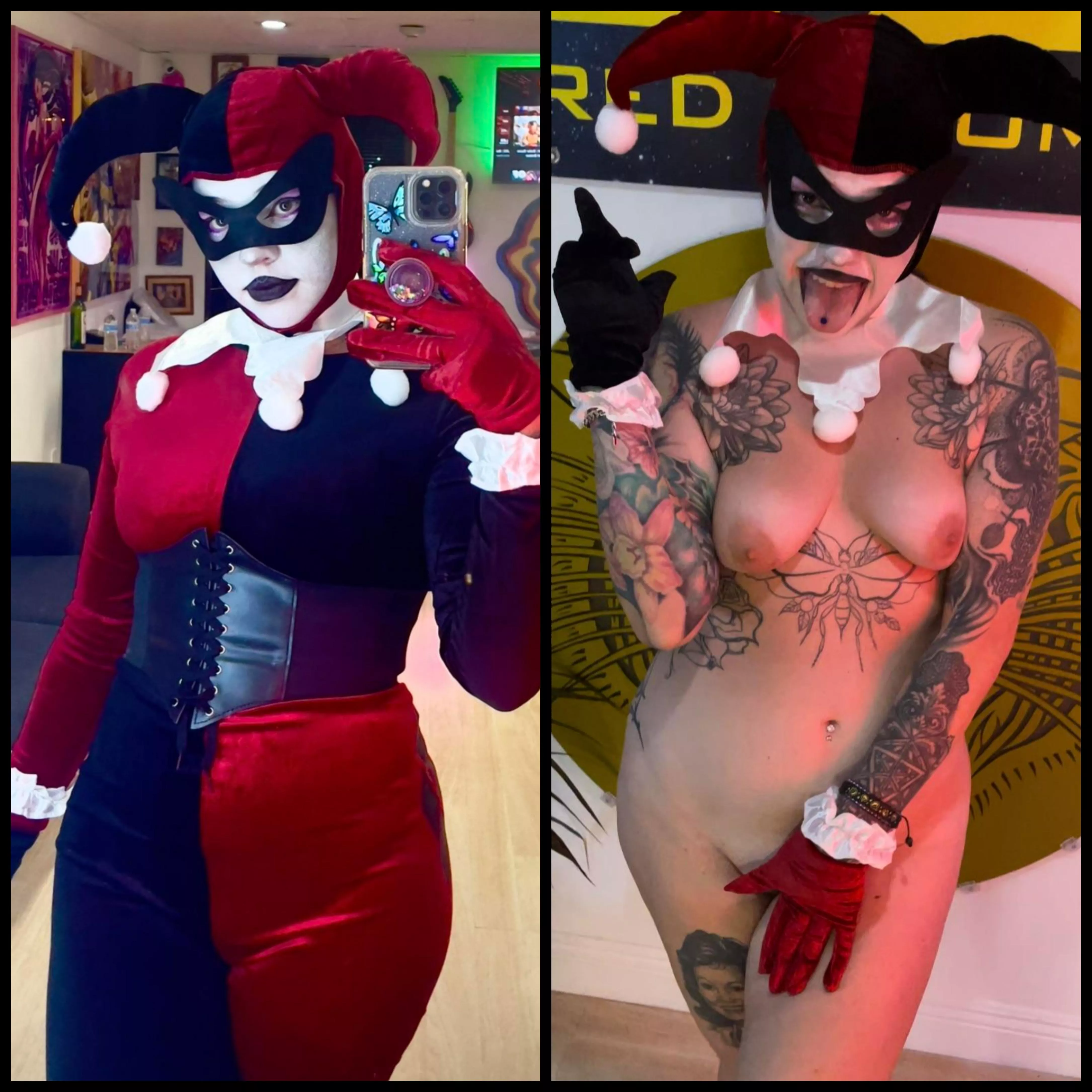 Harley Quinn cosplay ON/OFF
