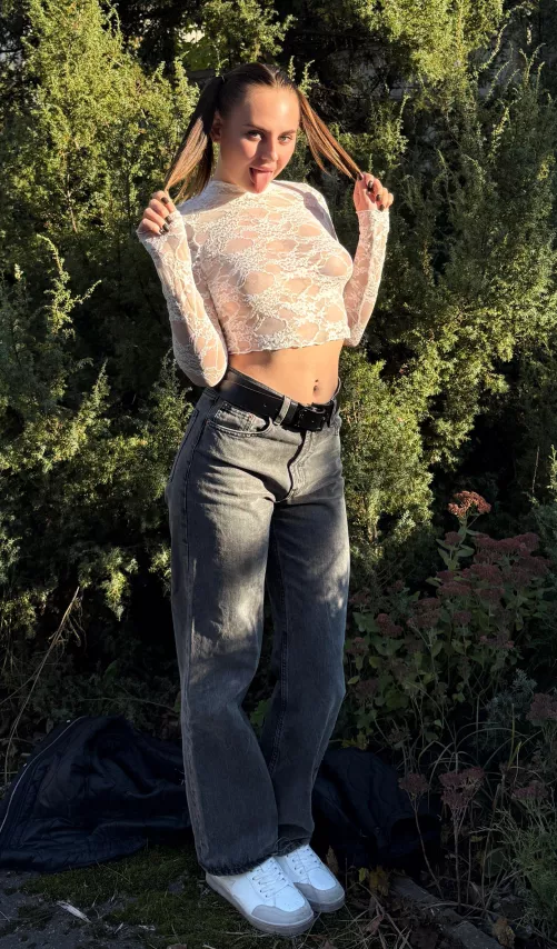 I feel like a slut in this see-through blouse