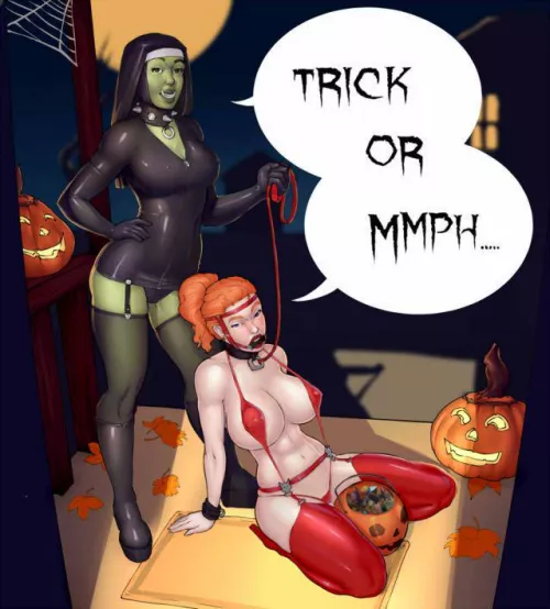 I love helping my mommy collect candy on halloween