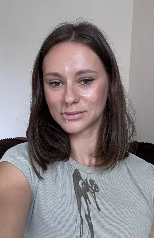 I love when his cum covers my face