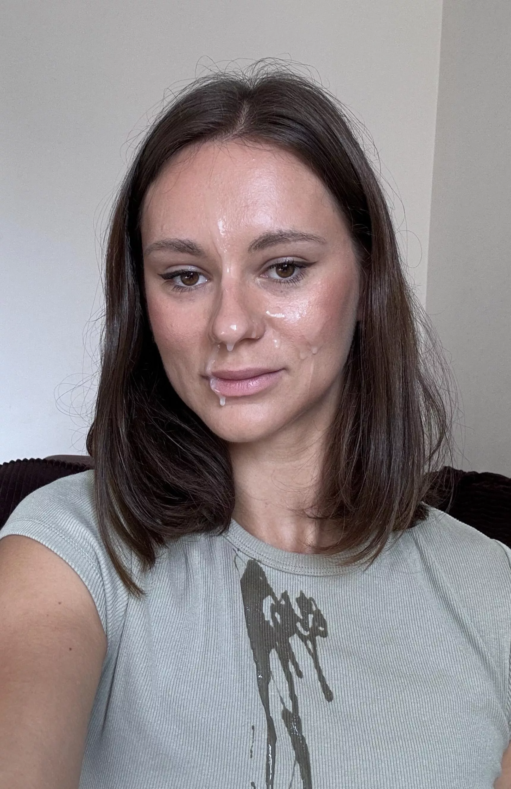 I love when his cum covers my face