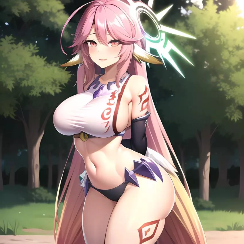 Jibril elegant long pink hair