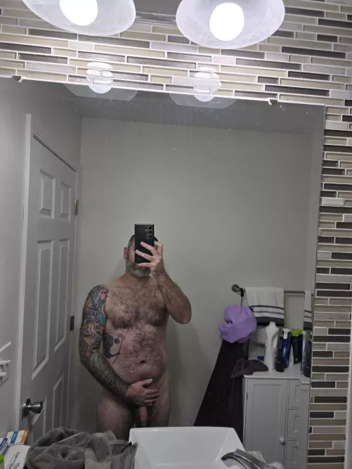 Jumping in the shower after work. Any ladies want to join